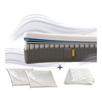 EMMA Pack Matelas Emma Original Lite+ 140x190 + 2 Oreillers Emma Original Confort + Couette Été Emma Ressorts + Mémoire de Forme Housse Plus Re