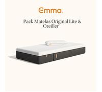 EMMA Pack Matelas Emma Original Lite 90x190 cm + Oreiller Emma Original Adapt + Ressorts + Mémoire