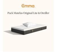 EMMA Pack Matelas Emma Original Lite+ 90x190 + Oreiller Emma Original Confort Ressorts + Mémoire de Forme Housse Plus Respirante