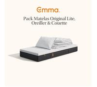 EMMA Pack Matelas Emma Original Lite+ 90x200 + Oreiller Emma Original Confort + Couette Été Emma Ressorts + Mémoire de Forme Housse Plus Respir