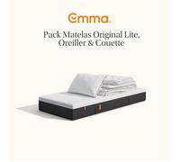 EMMA Pack Matelas Emma Original Lite+ 90x200 + Oreiller Emma Original Confort Elite + Couette Été Emma Ressorts + Mémoire de Forme Housse Plus