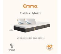 EMMA | Pack Matelas Hybride 200x200 cm + Oreillers | MEILLEUR CHOIX Emma | Mémoire de forme+Ressorts | Dos Apaisé |