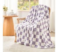 EMME Couverture Douillette Sherpa, Plaid Couverture Polaire, 200 x 230 cm, Plaid Couverture Duveteux, Chaude, Douce, Couverture Canapé, Couverture de Jeté, Pourpre&Blanc