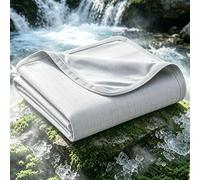 EMME Q-Max - Couverture rafraîchissante pour très grand lit (274,3 x 228,6 cm), couverture rafraîchissante pour les dormeurs chauds, couverture respirante pour les nuits et la sueur, gris clair