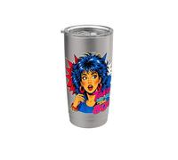 Emmenez-moi dans les années 80, pop art rétro aux gros cheveux, Glam Girl Gobelet isotherme en acier inoxydable double paroi
