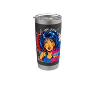 Emmenez-moi dans les années 80, pop art rétro aux gros cheveux, Glam Girl Gobelet isotherme en acier inoxydable double paroi