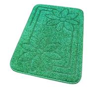 emmevi Moorea 6 Tapis de salle de bain doux, antidérapant, absorbant, moderne, descente de lit pour chambre à coucher, 50 x 80 cm, vert