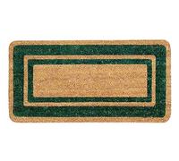 emmevi Paillasson Cocco entrée porte 33 x 60 cm élégant robuste antidérapant, sèche-cheveux extérieur vert