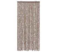 emmevi Rideau chenille pour porte protège-soleil anti-mouches lavable, réglable, modèle rideau_chenille (5) 100 x 220 cm Beige marron