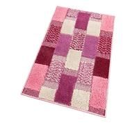 emmevi Tapis de bain moelleux, antidérapant, absorbant, doux, pour descente de lit, douche, modèle LILLA 60 x 120, rose