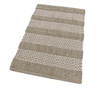 emmevi Tapis pour chambre, descente de lit, salle de bain, coton tressé, tridimensionnel, doux, absorbant, 60 x 120 cm, beige