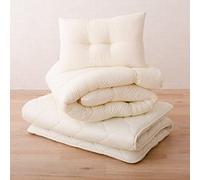 EMOOR Ensemble de Matelas Futon Japonais Classe 140 x 200 cm (Matelas, Couette et Oreiller) Fabriqué au Japon, Lit de Couchage au Sol Pliable en Coton Tatami Mat