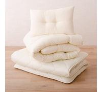 EMOOR Ensemble de Matelas Futon Japonais Classe 160 x 200 cm (Matelas, Couette et Oreiller) Fabriqué au Japon, Lit de Couchage au Sol Pliable en Coton Tatami Mat