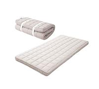 EMOOR Matelas Futon Rembourré Japonais Machi 100 x 202 cm Gris, Stockable Pliable avec Bandes Élastiques Soufflet Lit D'invité Sol Couchage Tatami