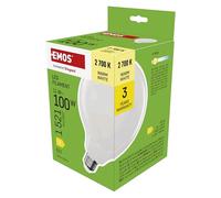 EMOS Ampoule LED Edison G125, 11 W, remplace une ampoule à incandescence de 100 W, globe laiteux avec culot E27 et luminosité 1521 lm, blanc chaud 2700 K, durée de vie de 25 000 heures, IRC > 80