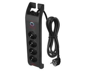 EMOS bloc de 4 prises avec protection contre les surtensions, câble de 2m avec interrupteur et indicateur LED, 1800 J, courant de fuite 15000 A, P54222
