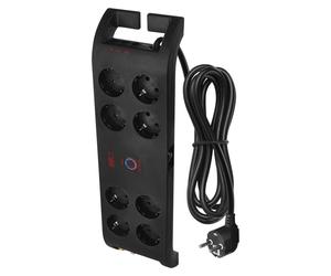 EMOS bloc de 8 prises avec protection contre les surtensions, câble de 3m avec interrupteur et affichage LED, 1800 J, courant de fuite 15000 A, P54252
