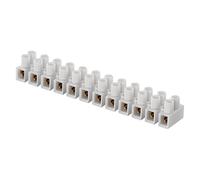EMOS Borne pour fil 0,75 mm2-4 mm2, 1 loquet de 12 pièces, 450 V ~/32 A, blanc, borne de raccordement avec fixation à vis, facile à séparer, sans double face