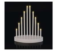 EMOS Bougeoir LED avec 10 Bougies, Blanc, alimenté par Piles 3 x AA, intérieur IP20, Fonction minuterie 6/18h, 24, 5 x 20 cm, DCAW01, 24,5 x 20 cm
