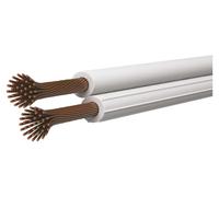 EMOS câble cuivre 2 x 1 mm2, 100 mètres de câble bifilaire en cuivre pur pour basse tension, blanc avec marquage de la polarité, S8281