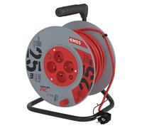 EMOS Câble de rallonge pour tambour 25 m / 4 pcs. / avec interrupteur / rouge / PVC / 230V / 1,5 mm2, P194253
