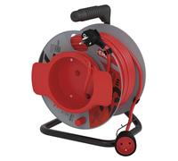 EMOS Câble de rallonge sur tambour 25 m / 1 prise / rouge / PVC / 230 V / 1,5 mm2, P19125