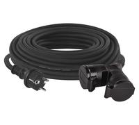 EMOS Câble d'extension extérieur 25 m / 2 prises / noir / caoutchouc / 230 V / 1,5 mm2, P0604