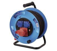 EMOS Câble d'extension extérieur sur tambour 25 m / 3 prises / noir / caoutchouc / 230V/400V / 1,5 mm2, P193250