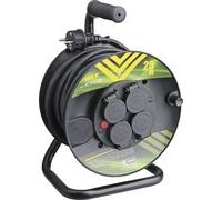 EMOS Câble d'extension extérieur sur tambour 25 m / 4 prises / noir / caoutchouc / 230 V / 1,5 mm2, P084251