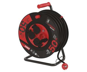 EMOS Câble d'extension pour l'extérieur sur tambour 50 m / 4 pcs. / noir / caoutchouc-néoprène / 230V / 2,5 mm2, P084503