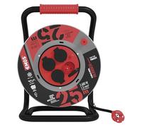 EMOS enrouleur acier 25 m, 4 prises, extérieur, protection surchauffe | IP44, H07RN-F