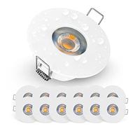 EMOS Exclusive Spot LED Encastrable exterieur, étanche IP44, 5 Watt, 370 Lumen | LED spot Salle de Bain, locaux humides, blanc chaud 3000K | Lot de 12 Spot encastrable extra plat rond, blanc