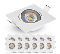 Emos Exclusive Spot LED Encastrable | Lampe Plafond Orientable 50° LED Spot Blanc chaud 3000K | Lot de 12 Spots LED Extra Plat carré 5 Watt (5W) / 450 Lumens, Blanc