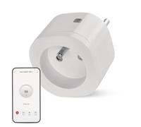 EMOS GoSmart prise ZigBee 16A, avec minuterie et compteur, contrôle manuel ou via appli EMOS, compatible Alexa/Google Assistant, fréquence 2,4 GHz, couleur blanche