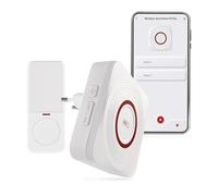 EMOS GoSmart Smart Home Kit de sonnette sans fil avec application, WiFi, 52 mélodies, portée de 150 m, 4 niveaux de volume jusqu'à 110 dB, batterie incluse Blanc