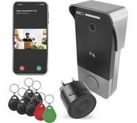 EMOS GoSmart sonnette vidéo avec application, connexion Ethernet 1 fil, étanche, caméra FullHD 2Mp, sonnette incluse, bloc d'alimentation, puces RFID, H4033