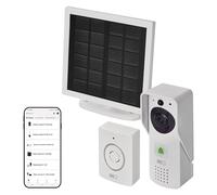 EMOS GoSmart - Sonnette vidéo Intelligente avec Application - WiFi - Caméra étanche Full HD 1080p - Panneau Solaire/Batterie - Sonnette de Verrouillage de Porte - Protection antivol - Compatible