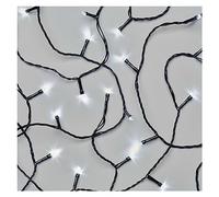 EMOS Guirlande lumineuse LED blanc froid de 2,8 m - Fil noir avec 40 LED - Fonction minuterie 6/18 h - Fonctionne avec 3 piles AA - Durée d'éclairage : 10 000 h - IP44 - Pour intérieur et extérieur