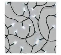 EMOS Guirlande lumineuse LED blanc froid pour l'intérieur et l'extérieur - 12 m de long - IP44 - Avec 120 LED + 5 m de câble et bloc d'alimentation - Fonction minuterie 6 heures - Pour fête, Noël,