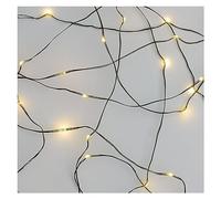 EMOS Guirlande lumineuse LED Nano blanc chaud pour l'intérieur et l'extérieur (IP44), 7,5 m de long, pour fêtes, Noël, fonction minuterie 6 heures, bloc d'alimentation et transformateur, câble vert
