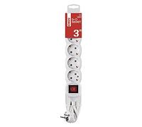 EMOS HKX 5N Bloc multiprise 3 m câble 1,5 mm torsadée 45° 5 Prises Schuko multiprise avec sécurité Enfant IP20 pour intérieur 3680 W 250 V