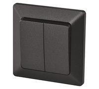 EMOS Interrupteur série noir, double interrupteur pour cage d'escalier, 250 V~/10 AX, interrupteur à bascule en plastique, sans boîte encastrée e protection IP20 pour l'intérieur