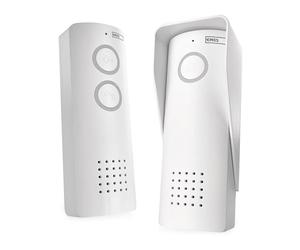EMOS Kit d'interphone Audio sans Fil - Connexion sans Fil - Design élégant - Kit Audio/interphone avec Module de télécommande - Facile à Utiliser - Batterie Li-ION 3,7 V - Blanc