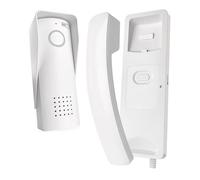 EMOS - Kit d'interphone Audio sans Fil - Connexion sans Fil - Design élégant - Kit Audio/interphone avec possibilité d'ouvre-Porte - Facile à Utiliser - Prise d'alimentation (230V/12V) - Blanc