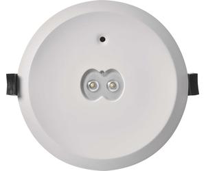 EMOS Lampe de sécurité LED ORSU 6W avec 2 lentilles et batterie, bouton de test, mode d'urgence 3 heures, montage encastré, lumière blanche froide, pour l'intérieur, blanc, ZN1320
