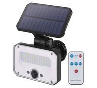 EMOS - Lampe solaire LED SPILO pour l'extérieur avec détecteur de mouvement et télécommande - Applique murale solaire pour maison/jardin - Portée du capteur 6 m/120° - 4 modes d'éclairage, luminosité