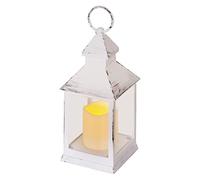 EMOS Lanterne antique avec bougie LED, design vintage et effet flamme, IP20 pour l'intérieur, fonctionne avec piles (3 x AAA), 10 000 heures, couleur de lumière blanc chaud, fonction minuterie 6
