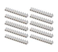 EMOS Lot de 10 bornes de raccordement pour fil de 2,5 mm² à 16 mm², 10 loquets de 12 pièces, 450 V~/76 A, blanc, borne de lustre avec fixation à vis, facile à déconnecter, libre des deux côtés