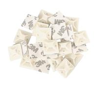 EMOS - Lot de 25 supports de serre-câbles autocollants de 2 x 2 cm - Support 3M pour serre-câbles - Plastique ABS haute résistance, résistant au froid et à la chaleur -40 °C - 80 °C - Pour l'intérieur