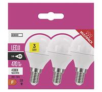 Emos Lot de 3 ampoules LED, 6 W, remplace l’ampoule à incandescence de 40 W, culot E14, 470 lm, blanche neutre, 4000 K, mini globe G45, durée de vie de 30 000 heures